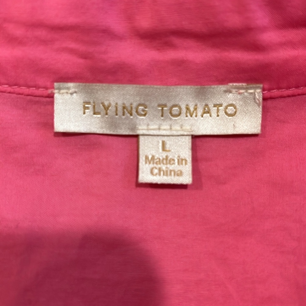 Flying Tomato Button Down Pink Red Blouse Top Size Large - Picture 4 of 6